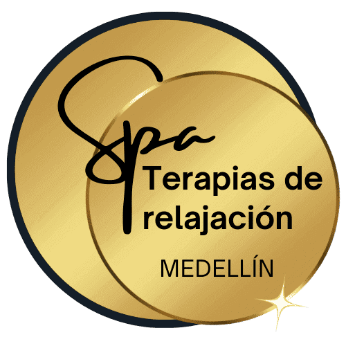 Logo de Terapias de relajación Medellin en color dorado